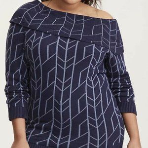 Torrid Her Universe Wonder Woman Off Shoulder Tunic Sweater Size 3/3X NWOT